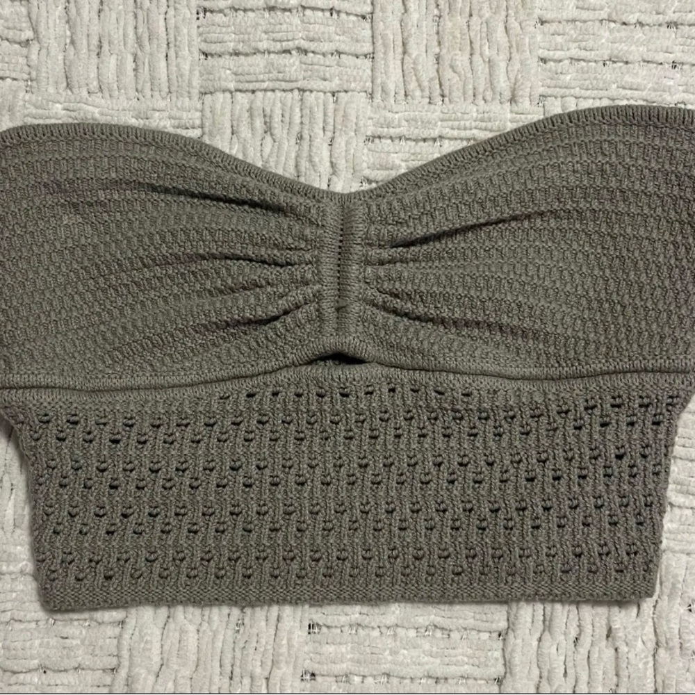 American Eagle Outfitters green Strapless tube Top